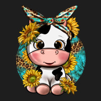 Cute Cow With Sunflower And Leopard Heavyweight Hoodie | Teevron