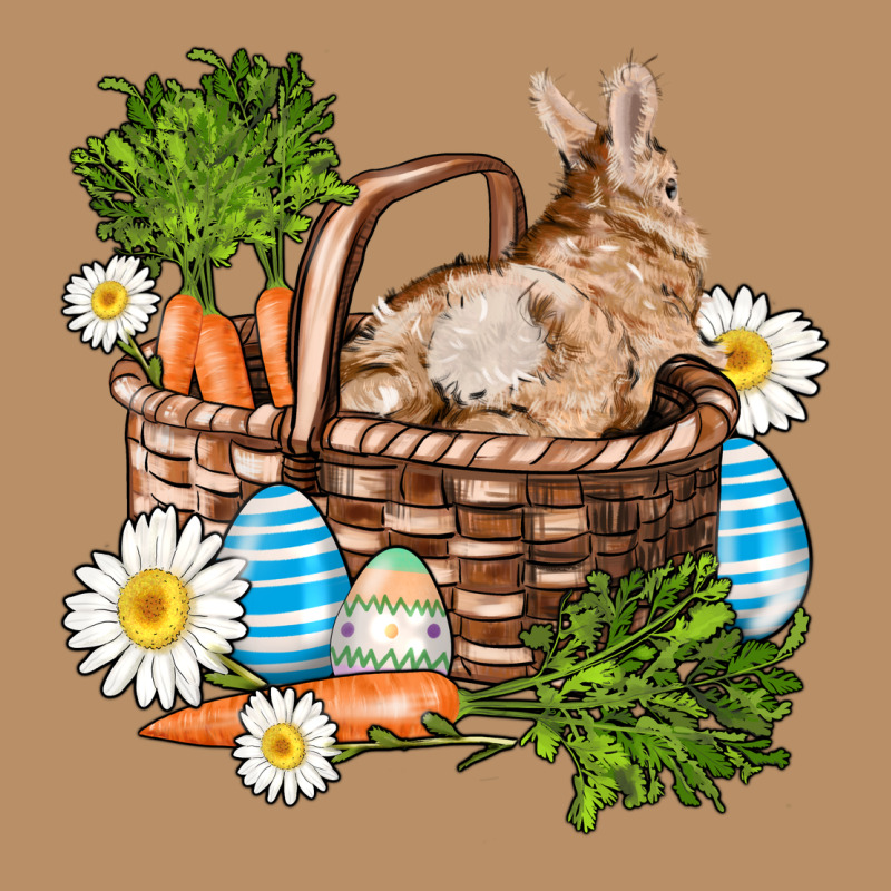 Easter Bunny In Basket Wıth Carrot And Eggs Vintage Hoodie by AdoDesignShop | Teevron