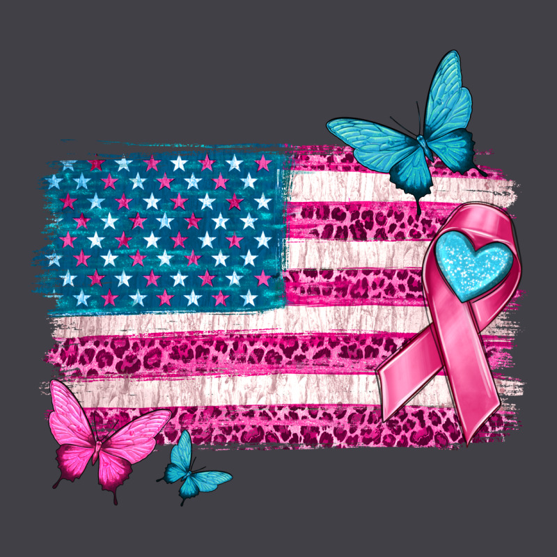 American Flag Breast Cancer With Ribbon Heavyweight Hoodie by texasbilliewilder | Teevron