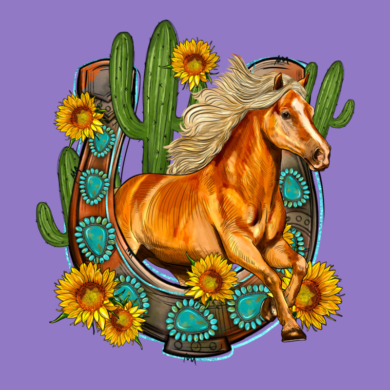 Western Horse Cactus Sunflowers Horseshoe Urban Hoodie by OliviaCreatesArt | Teevron