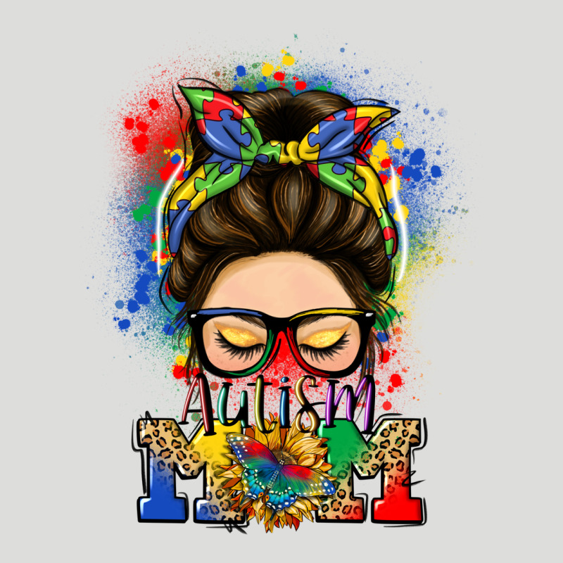 Autism Mom Messy Bun Zipper Hoodie by LillyAllenDesigns | Teevron