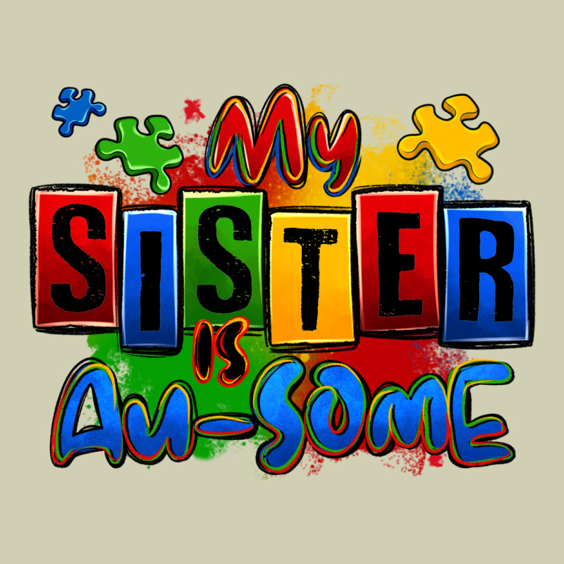 My Sister Is Ausome Autism Heavy Core Tee by Zillion Design Studio | Teevron