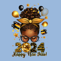 2024 Happy New Year  Afro Messy Bun Premium Hoodie | Teevron