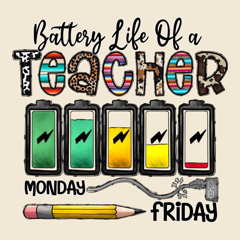 Battery Life Of A Teacher Monday Friday Premium Tee by CowhideDigitalArt | Teevron