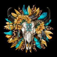 Bull Skull With Sunflower Ladies Tee | Teevron