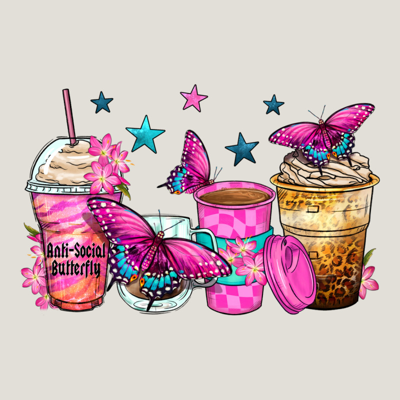Antisocial Butterfly Coffee Cups Heavy Core Tee by Zillion Design Studio | Teevron
