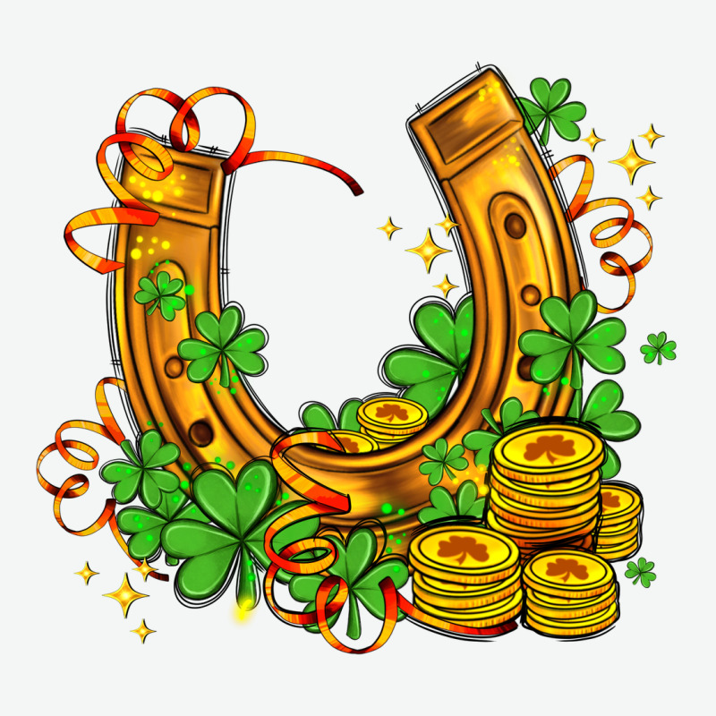 Horseshoe With Shamrocks And Coin Urban Heavy Tee by AdoDesignShop | Teevron