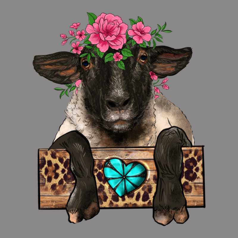 Suffolk Ewe Peeking With Floral Headdress Vintage Tee by BarkalooDesign | Teevron
