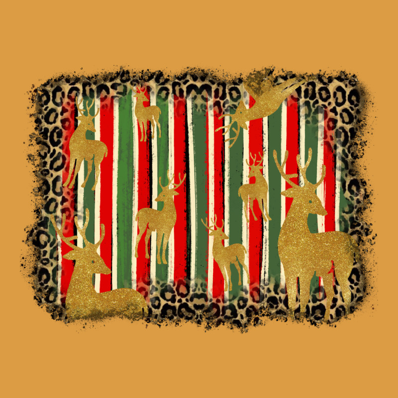 Christmas Reindeers Leopard Background Urban Heavy Tee by BarkalooDesign | Teevron