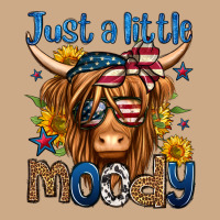 Just A Little Moody 4th Of July Long Haired Cow Vintage Hoodie | Teevron
