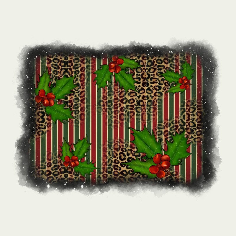 Christmas Plaid Leopard Mistletoe Background Urban Heavy Tee by BarkalooDesign | Teevron
