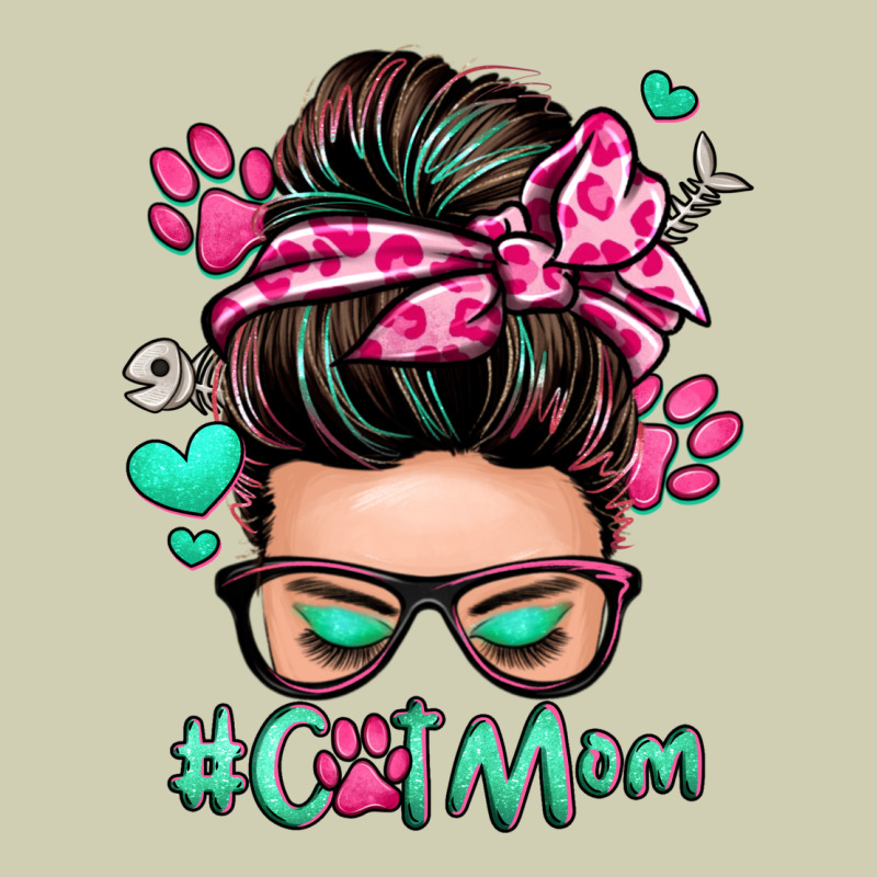 Cat Mom Messy Bun Heavy Core Tee by Zillion Design Studio | Teevron