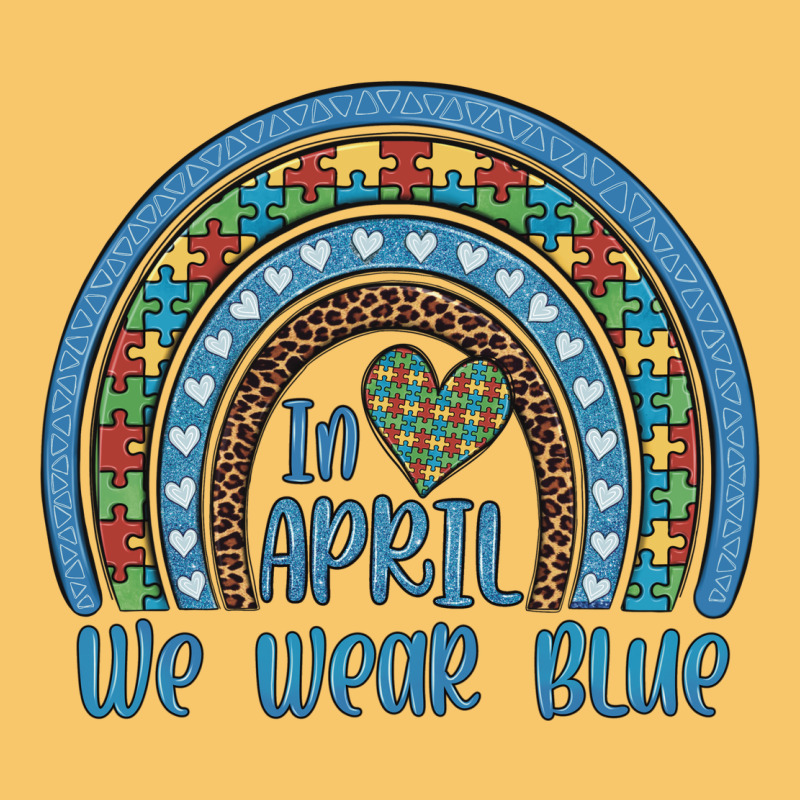In April We Wear Blue Autism Awareness Leopard Rainbow Vintage Hoodie by Artiststas | Teevron