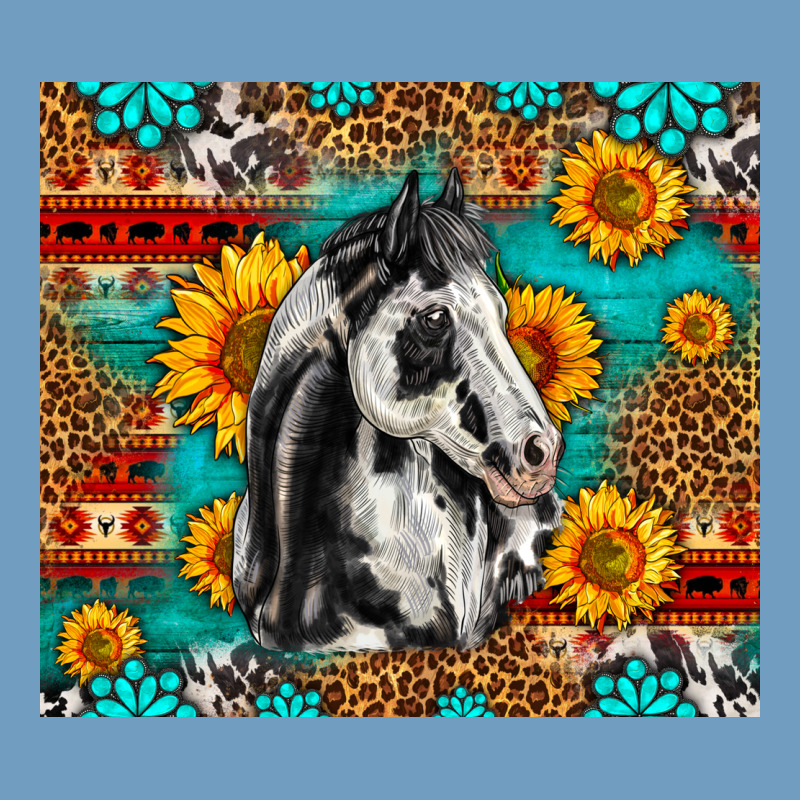 Aztec Sunflowers Horse Urban Heavy Tee by LillyAllenDesigns | Teevron