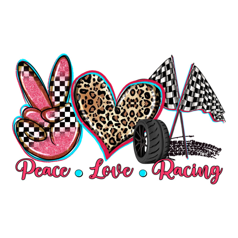 Peace Love Racing Ladies Tee by Zillion Design Studio | Teevron