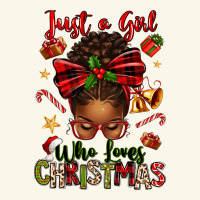 Just A Girl Who Loves Christmas Afro Messy Bun Premium Hoodie | Teevron
