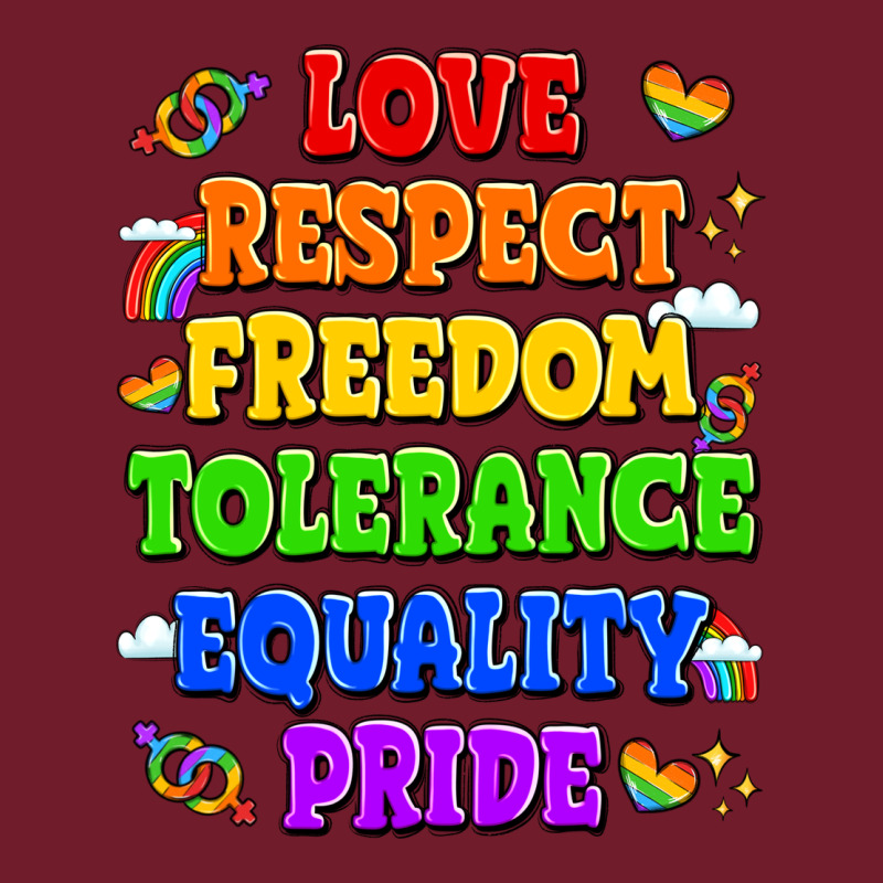 Love Respect Freedom Tolerance Equality Pride Zipper Hoodie by LillyAllenDesigns | Teevron