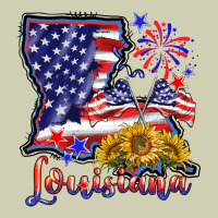 4th Of July  Louisiana Map Heavy Core Tee | Teevron