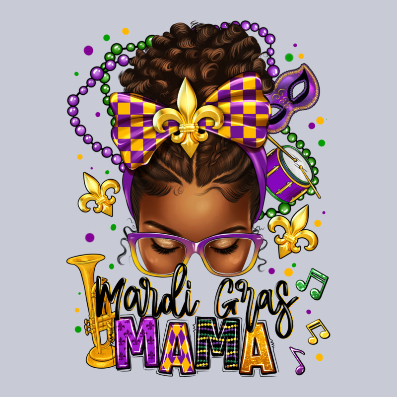 Mardi Gras Mama Afro Messy Bun Heavyweight Hoodie by texasbilliewilder | Teevron