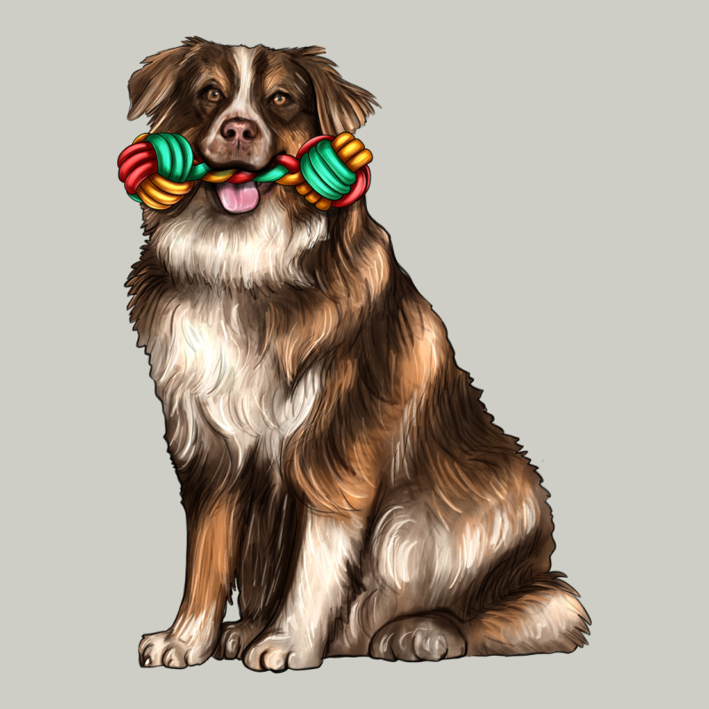 Australian Shepherd With Rope Toy Heavyweight Hoodie by texasbilliewilder | Teevron