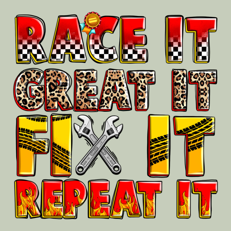 Race It Great It Fix It Repeat It Ladies Tee by Zillion Design Studio | Teevron