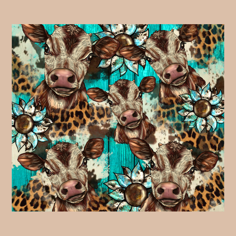 Western Cowhide Sunflower Baby Cow Urban Heavy Tee by BarkalooDesign | Teevron