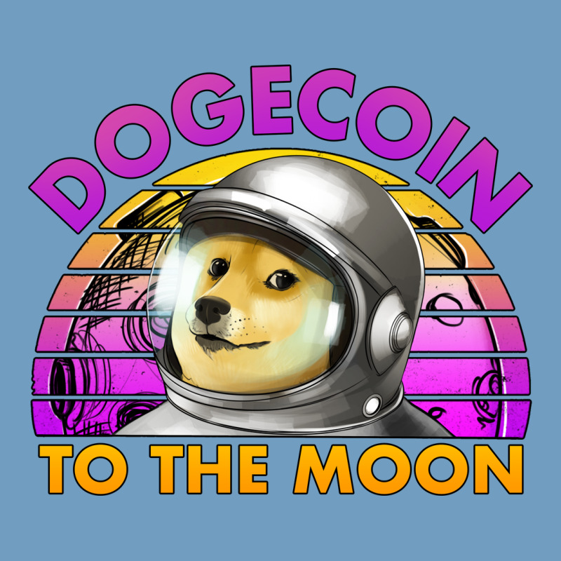 Doge Coin To The Moon 80's Retro Sunset Urban Heavy Tee by Jasminsmagicworld | Teevron