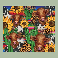 Western Cactus Sunflower Highlands Cow Urban Heavy Tee | Teevron