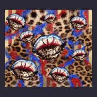 American Flag Lips Leopard Vintage Tee | Teevron