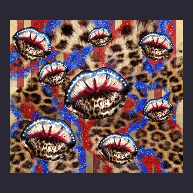 American Flag Lips Leopard Vintage Tee by NancyCooperArtShop | Teevron