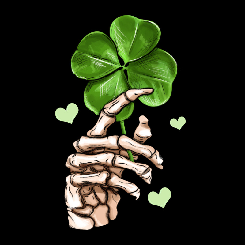Skeleton Hand With Shamrock St Patrick S Day Long Sleeve Tee by MaliasSmallBusiness | Teevron