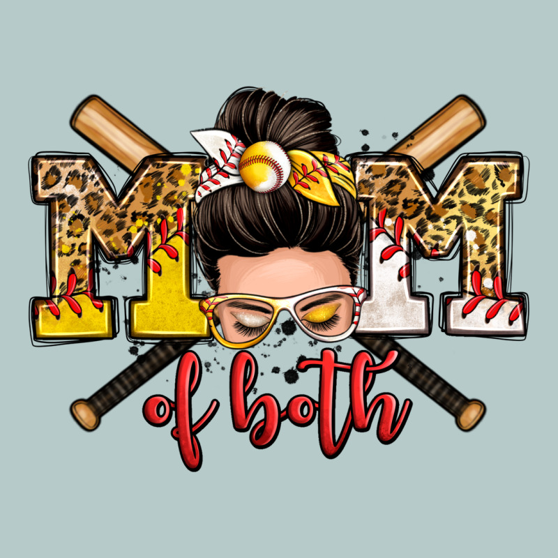 Mom Of Both Baseball And Softball Messy Bun Heavy Core Tee by Zillion Design Studio | Teevron