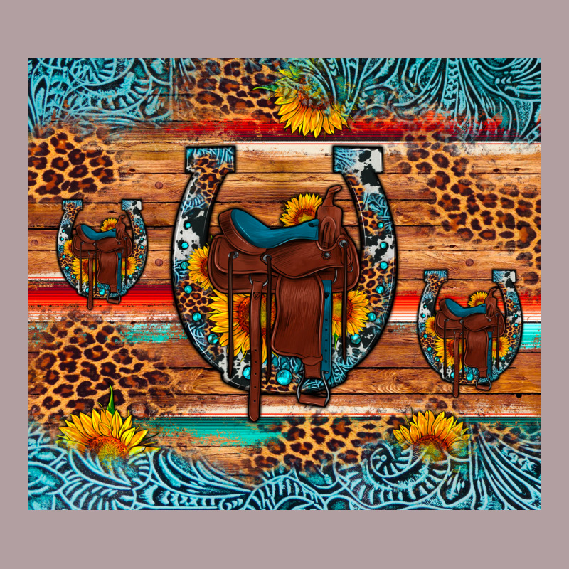 Saddle Horseshoe Leopard Sunflower Vintage Hoodie by Artiststas | Teevron
