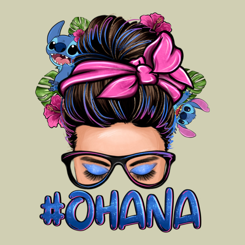 Ohana Stitch Messy Bun Heavy Core Tee by Zillion Design Studio | Teevron