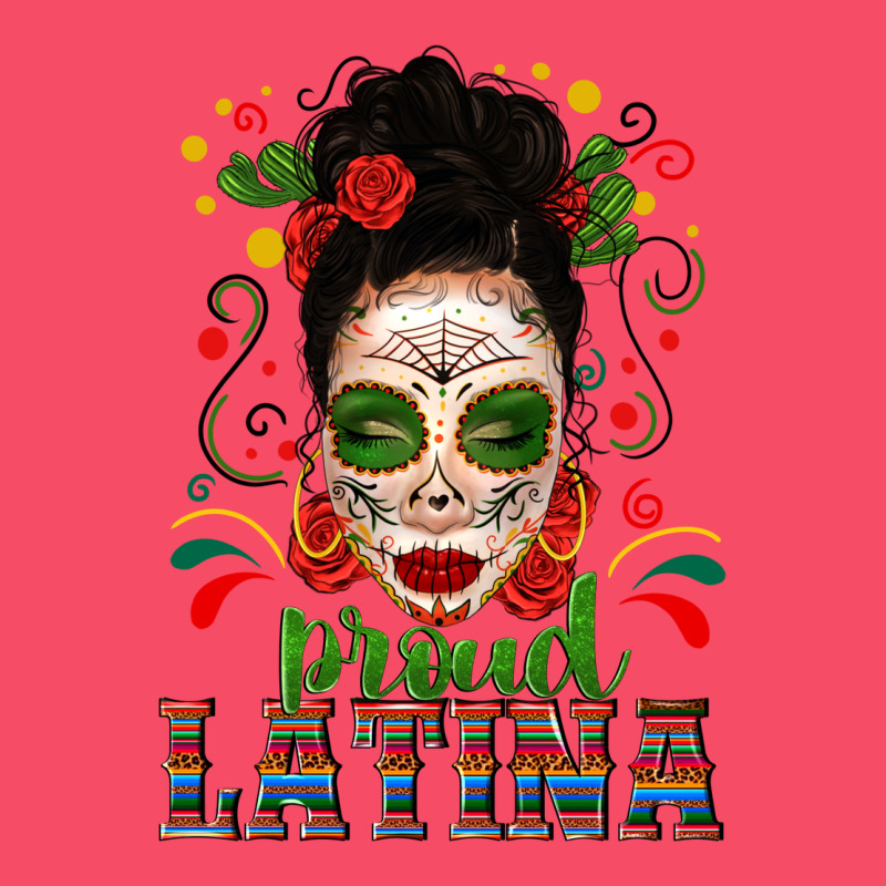 Proud Latina Skull Girl Messy Bun Premium Sweatshirt by texasbilliewilder | Teevron
