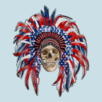 American Flag Indian Headdress With Skull Ladies Tee | Teevron