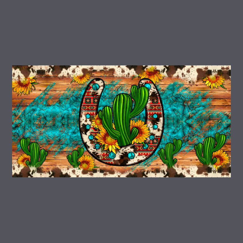 Cactus Sunflower Horseshoe License Plate Vintage Hoodie by Artiststas | Teevron