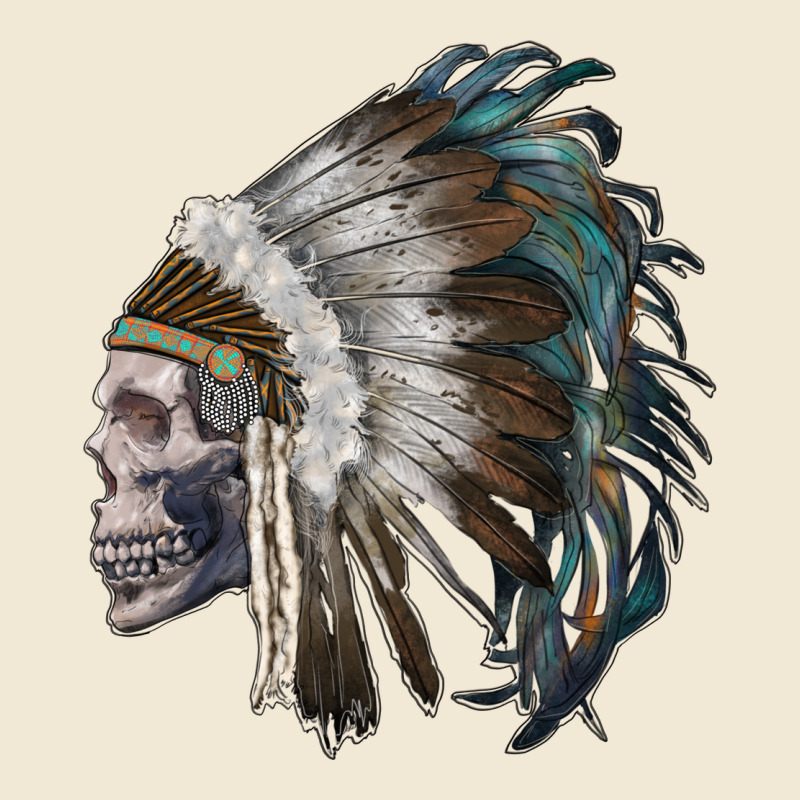 Skull With Indian Headdress Ladies Tee by RanaPortraitStore | Teevron