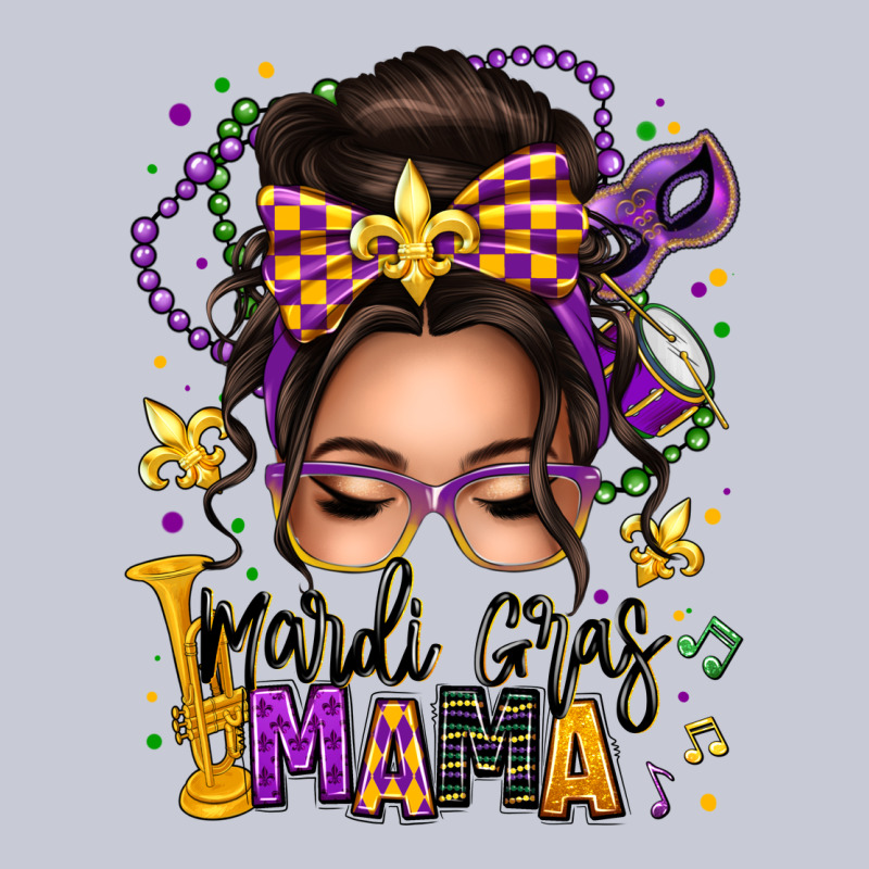 Mardi Gras Mama Messy Bun Heavyweight Hoodie by texasbilliewilder | Teevron