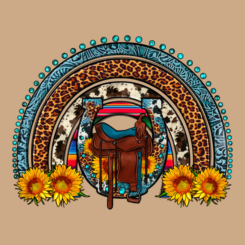 Saddle Sunflower Horseshoe Rainbow Vintage Hoodie by Artiststas | Teevron