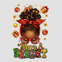 Merry And Bright Christmas Afro Messy Bun Premium Hoodie | Teevron