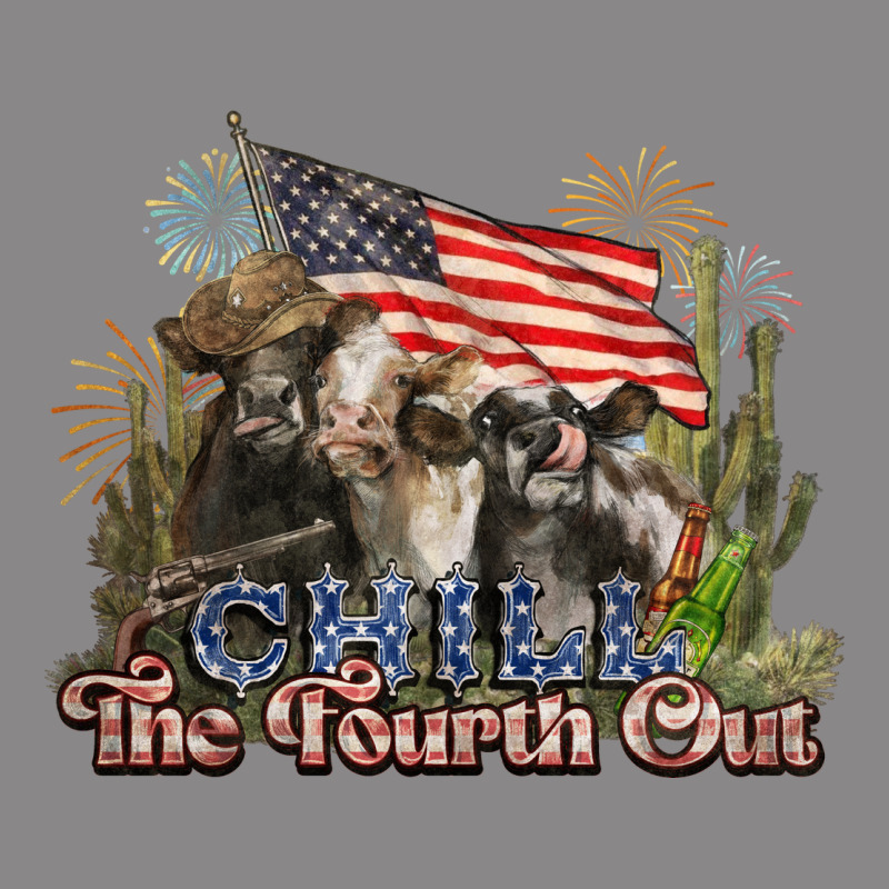 Chill The Fourth Out Cows 4th July America Vintage Tee by NancyCooperArtShop | Teevron