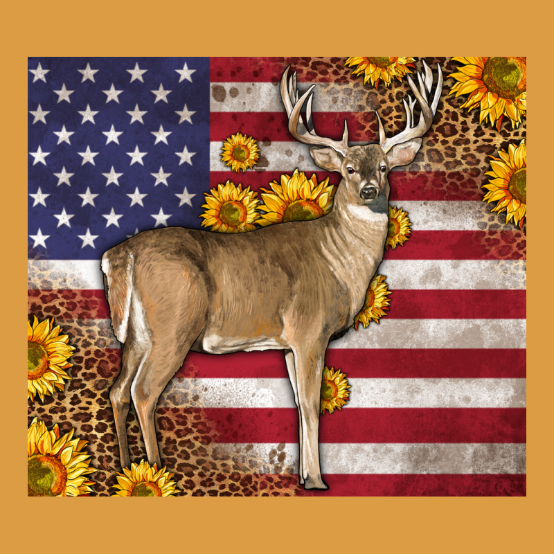 Western American Flag And Deer Urban Heavy Tee by LillyAllenDesigns | Teevron