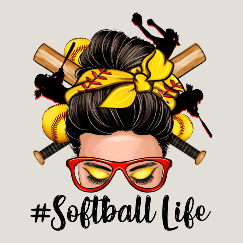 Softball Life Messy Bun Heavy Core Tee by Zillion Design Studio | Teevron