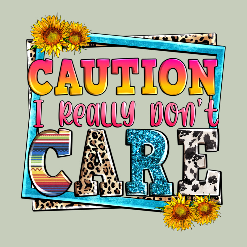 Caution I Really Don't Care Ladies Tee by Zillion Design Studio | Teevron