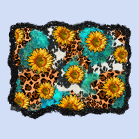 Cowhide Leopard Turquoise Sunflowers Pattern Olivia Urban Hoodie | Teevron