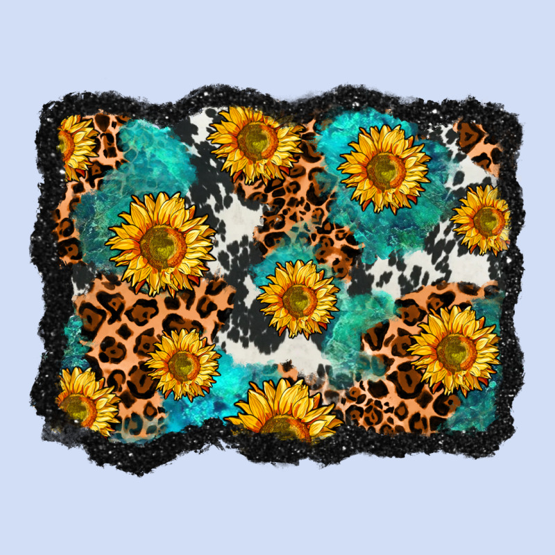 Cowhide Leopard Turquoise Sunflowers Pattern Olivia Urban Hoodie by OliviaCreatesArt | Teevron