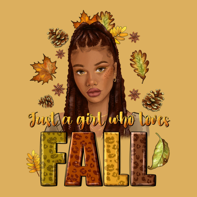 Just A Girl Who Loves Fall Afro Woman Premium Hoodie by NancyCooperArtShop | Teevron