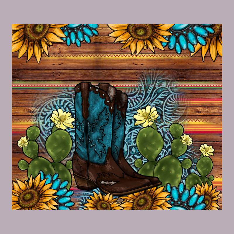 Boot Cactus Sunflower Gemstone Vintage Tee by AdoDesignShop | Teevron