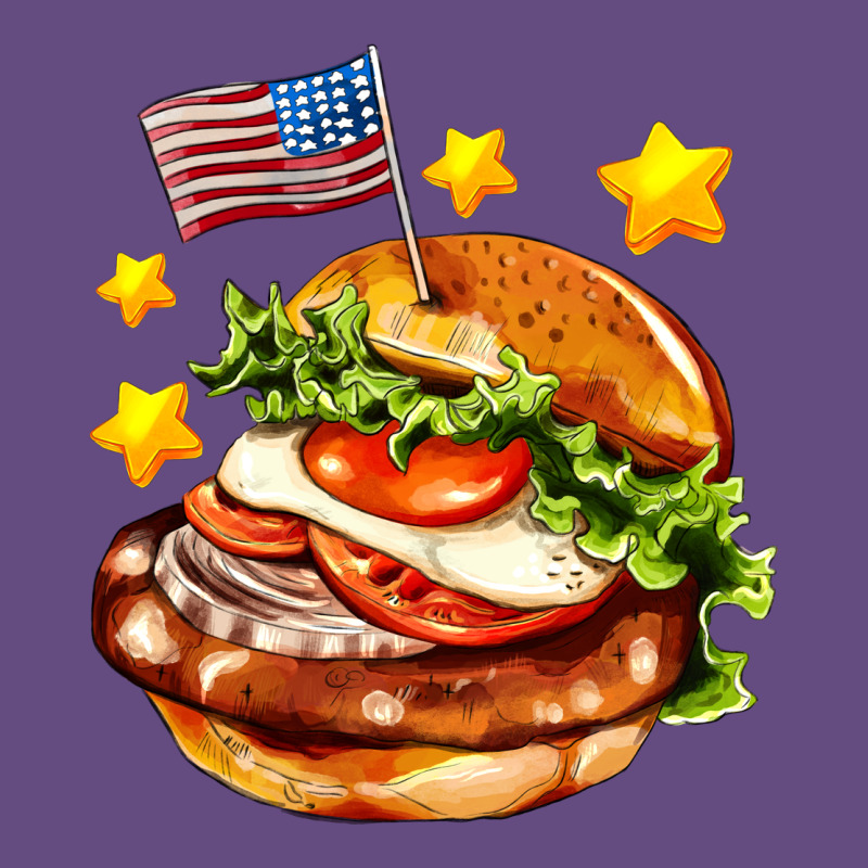 American Flag And Hamburger Vintage Hoodie by AdoDesignShop | Teevron